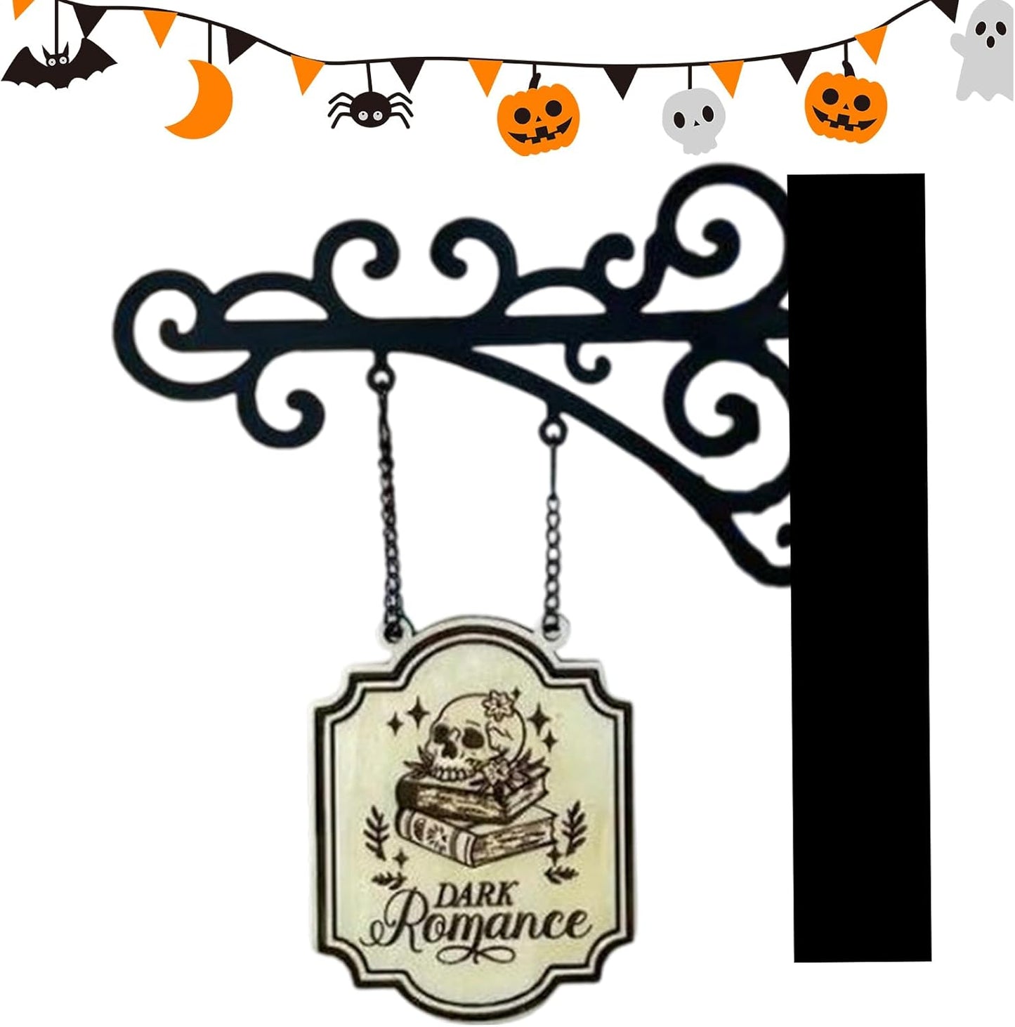 Book Decor Aesthetic, 21x19cm Corner Tavern Logo, Iron and Wood Hangable Sign for Women, Men, Librarian, Bookish Bookworm, Classroom, Halloween Home Library, Vintage Literary Wall Art Accessory
