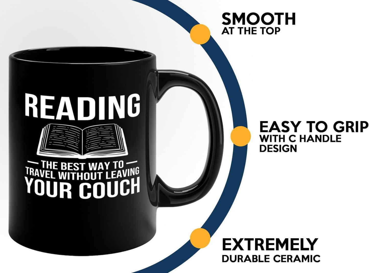 Book Lover Coffee Mug 11oz Black -Reading The best - Bookworm Literature Library Book Lover Reader Booked Editor Intellectual Studious