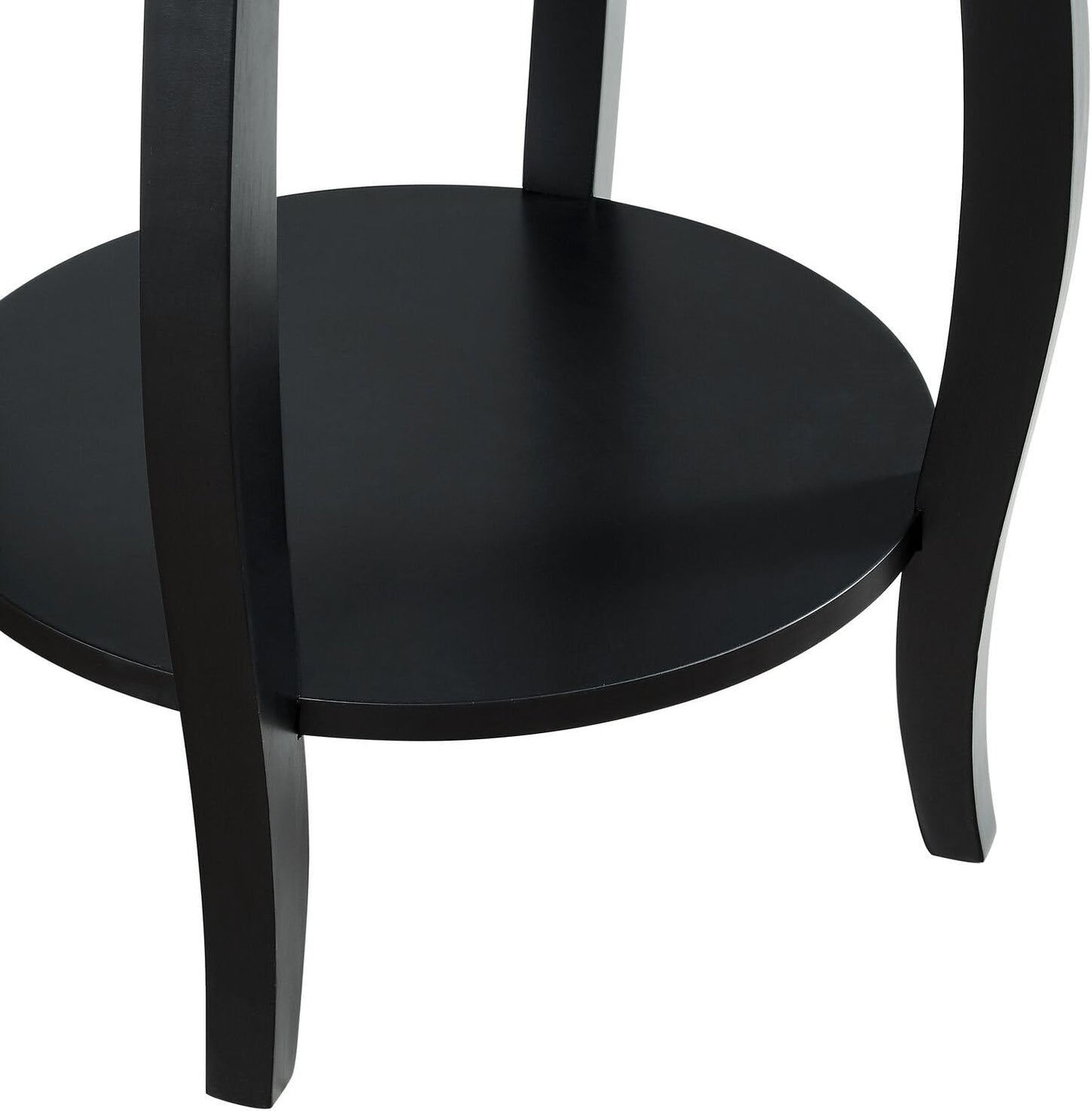 Powell Furniture Round Table with Shelf, Black