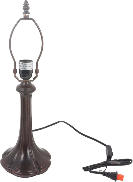Bieye B10021 Antique Brown Alloy Table Lamp Base with E26 Socket, 6.5" Hx19 H