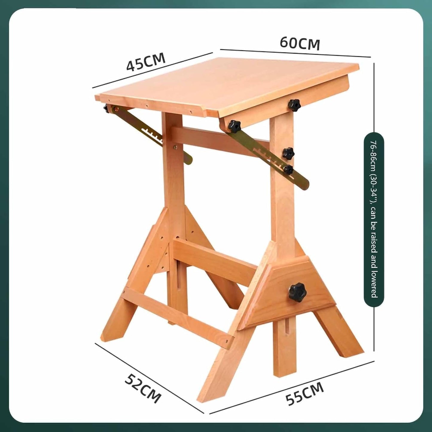 Drawing Tilting Tablet,Drafting Table,Solid Wood Drafting Table Writing Desk Studio Desk,Art Craft Table with Adjustable Height and Tiltable Tabletop for Artwork, Graphic Design, Reading