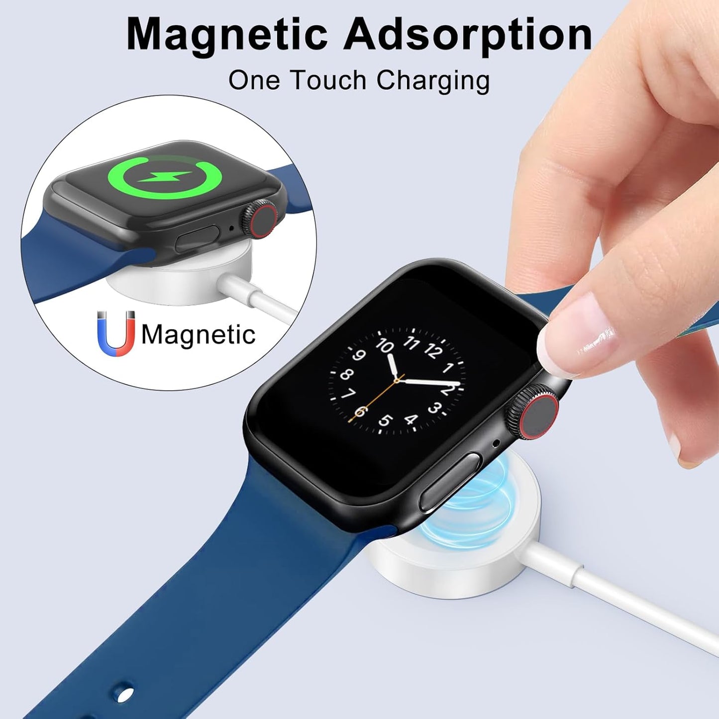 2Pack Upgraded for Apple Watch Charger USB Magnetic Wireless Fast iWatch Charger Portable Compatible with iWatch Ultra/Series 11/10/9/8/7/6/SE/SE2/5/4/3/2/1-[3.3FT]