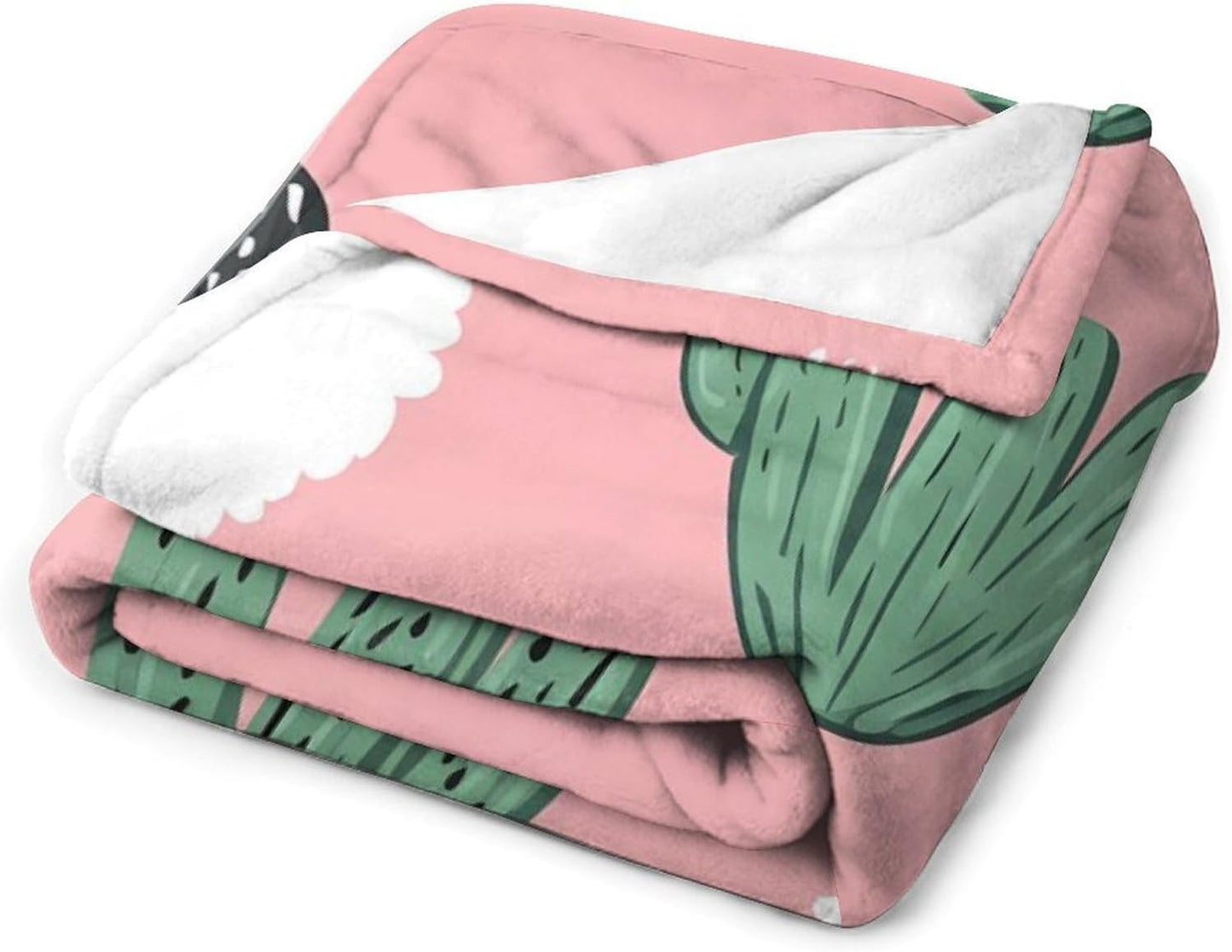 Cute Alpaca Throw Blanket for Couch Bed Plush Cozy Fuzzy Flannel Blanket for All Season 55"x70"