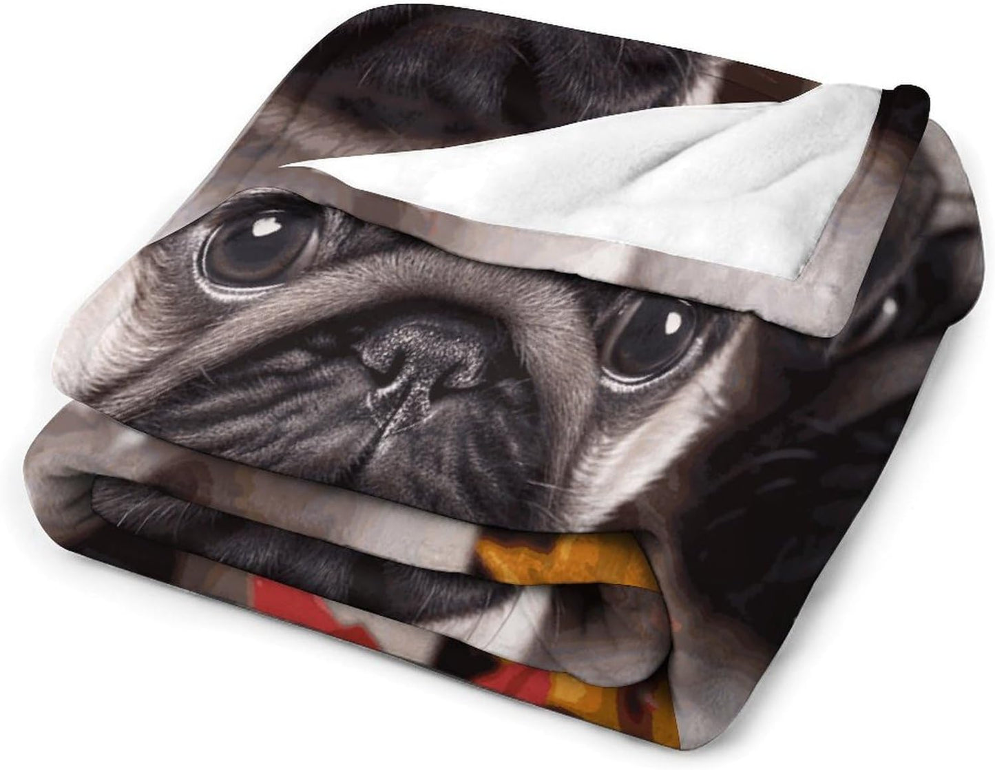 Puppys Pug Blanket Super Soft Lightweight Throw Blanket Cute Cozy Warm Bed Blanket Decorative Fuzzy Blanket All-Season Home Decor Gift for Sofa Couch Living Room 60"*80"（150 * 200cm）