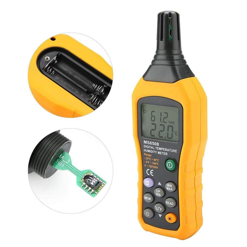Temperature and Humidity Gauge Meter with Backlight Digital Psychrometer Thermometer Hygrometer