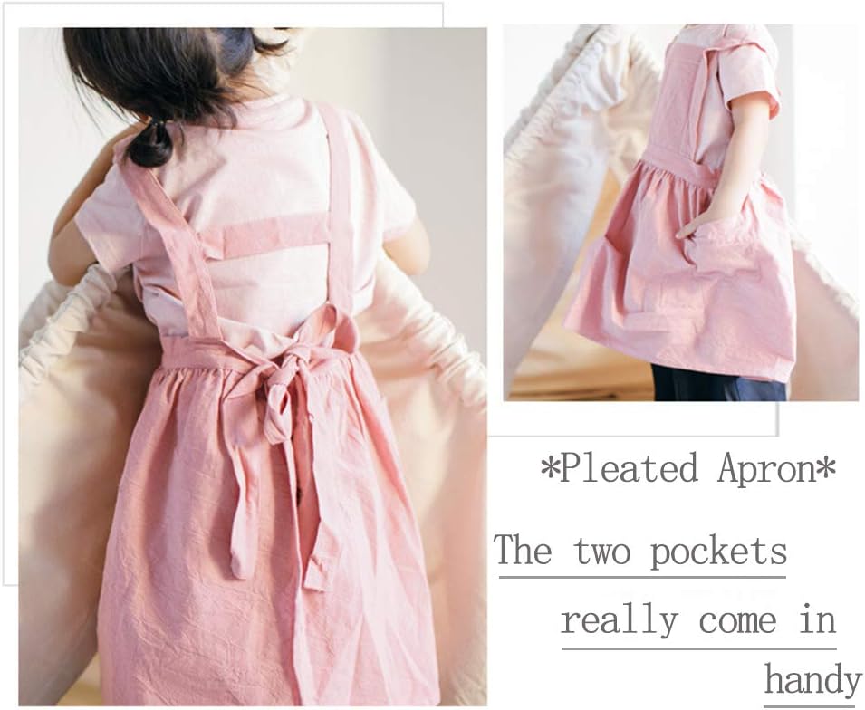 Children Cotton Apron Japanese Style Bib Home Clothes Painting Soft Comfort Pinafore Apron for Girls Boys