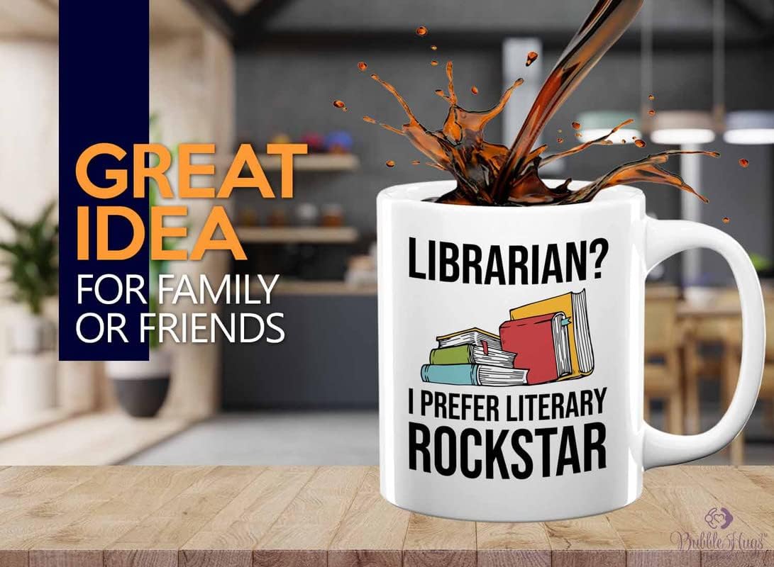 Book Lover Coffee Mug 11oz White - literary rockstar - Gifts for Book Club Readers Book Nerd Librarians Book Worm Bookish