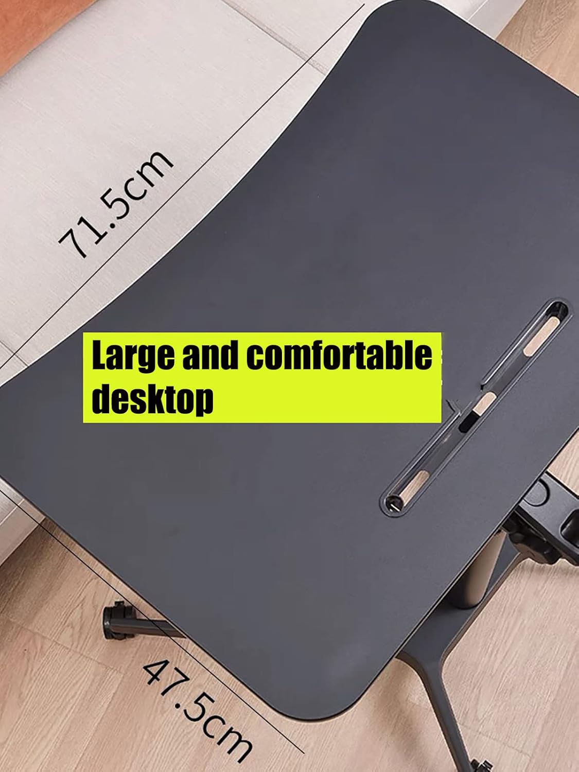 Side Table with Wheels, Mobile Overbed Computer Table Bed Adjustable Height Sofa End Table Hospital Nursing Table for Reading, Bedridden, Elderly