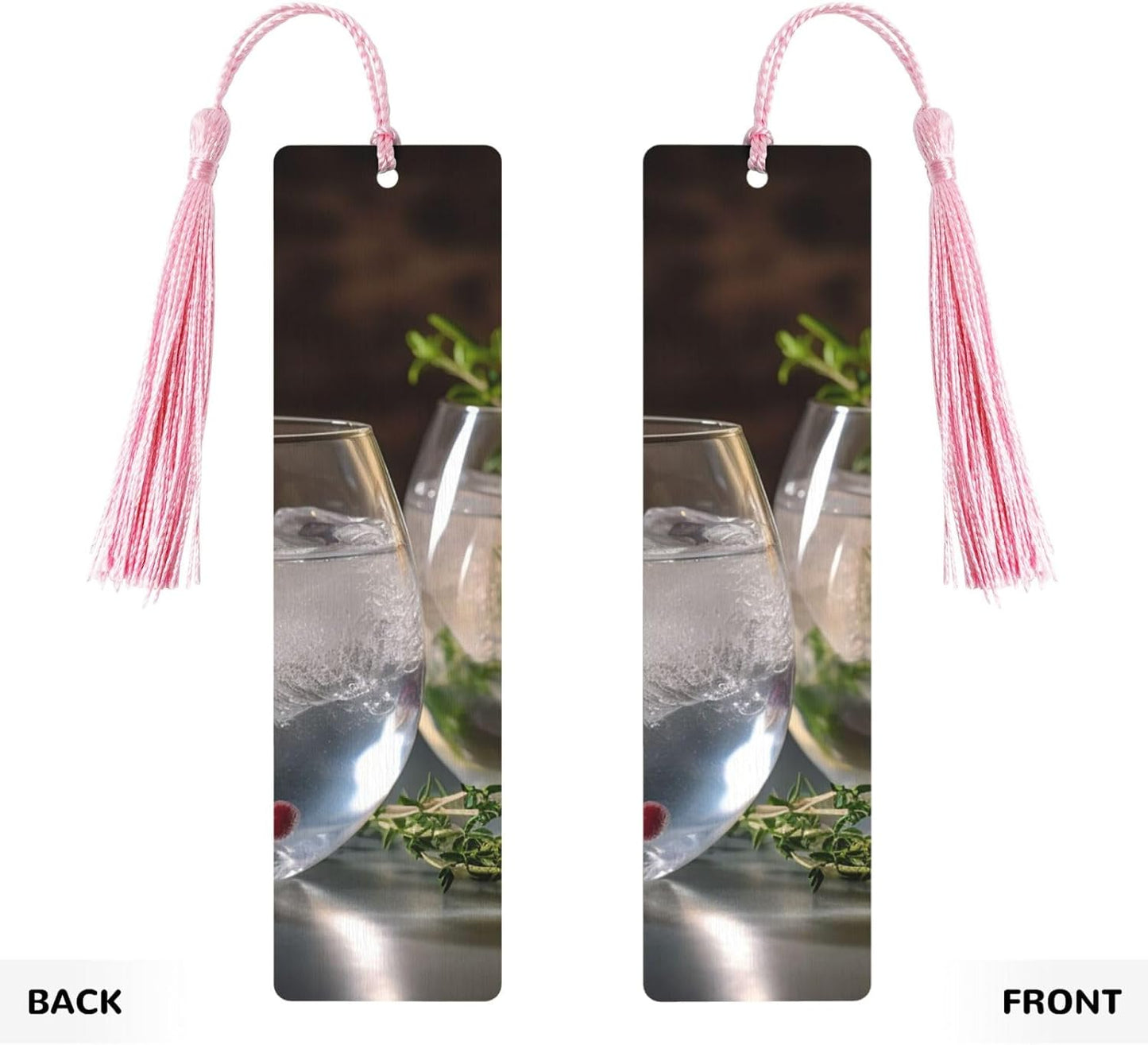 Pair It with Bold Drinks Bookmarks Gifts for Women Men, Wooden Bookmarks for Book Lovers, Vintage Book Marks Ornaments with Tassel, Unique Personalized Reading Page Markers Pink