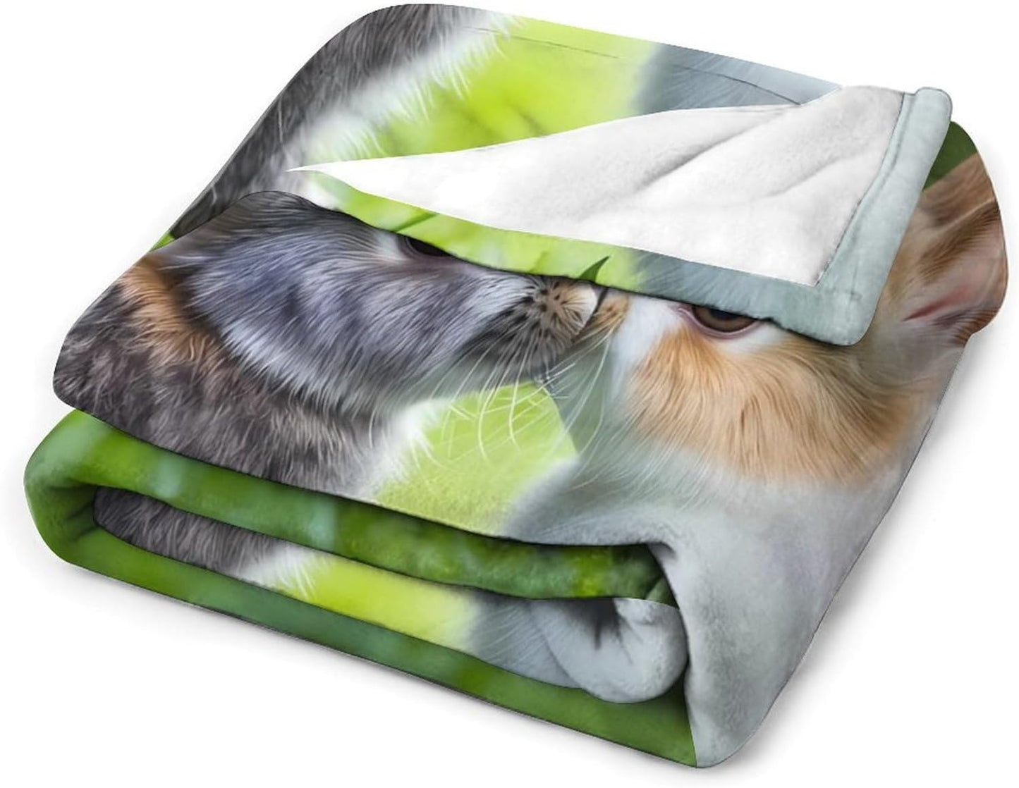 Rabbit Couple Kiss Throw Blanket for Couch Bed Plush Cozy Fuzzy Flannel Blanket for All Season 50"x60"