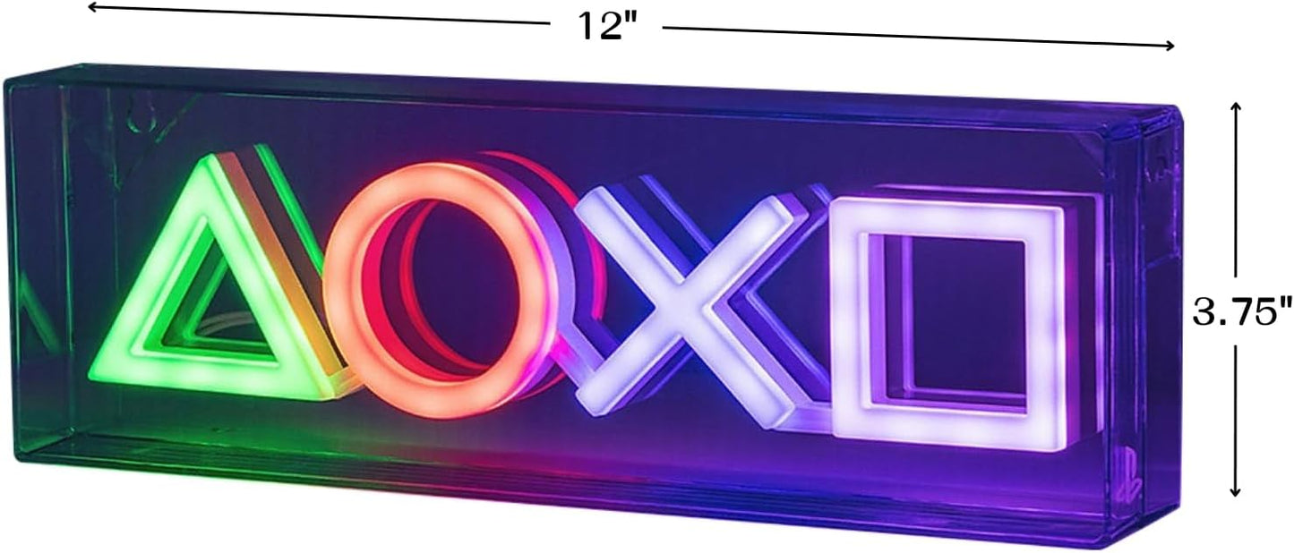 Paladone Playstation LED Neon Light - Free Standing or Wall Mountable - Game Room Accessories & Decor for Gamers