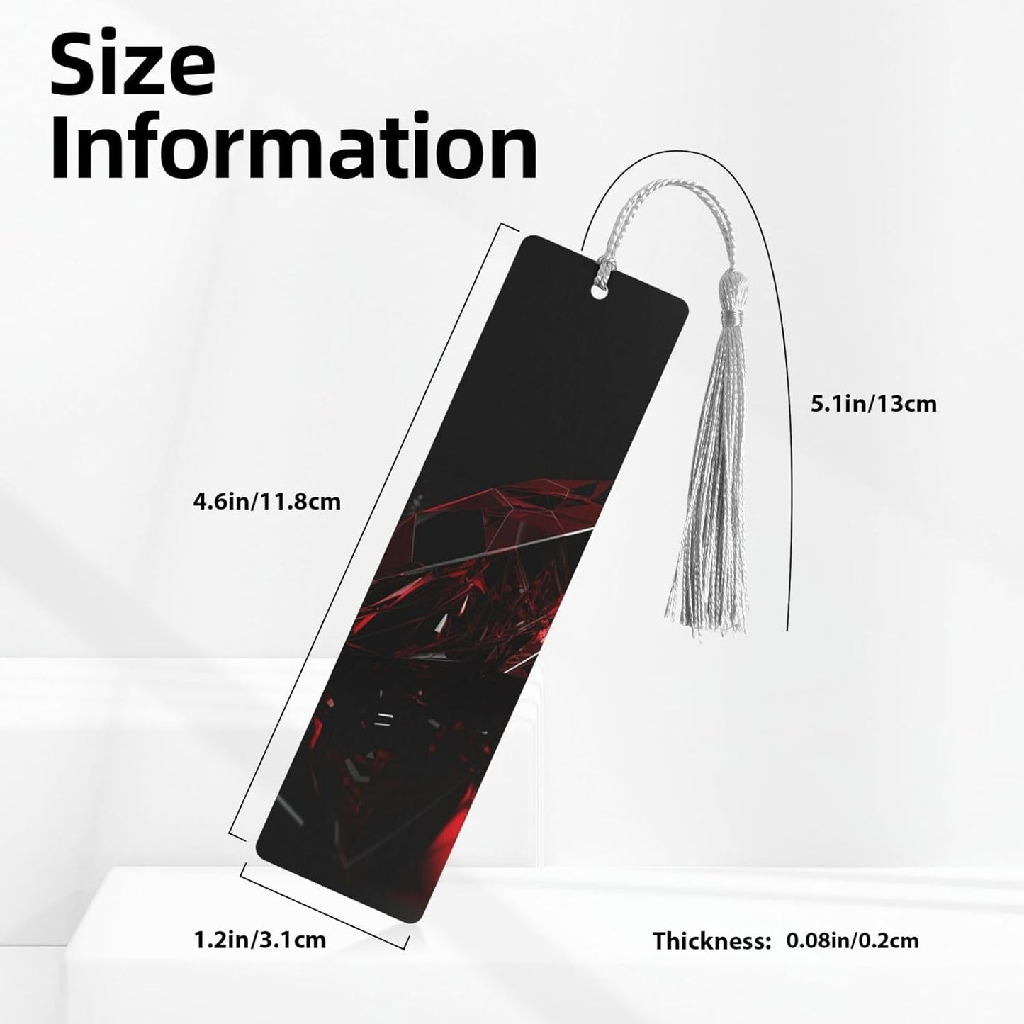 Red Irregular Glass Bookmarks Gifts for Women Men, Wooden Bookmarks for Book Lovers, Vintage Book Marks Ornaments with Tassel, Unique Personalized Reading Page Markers Gray