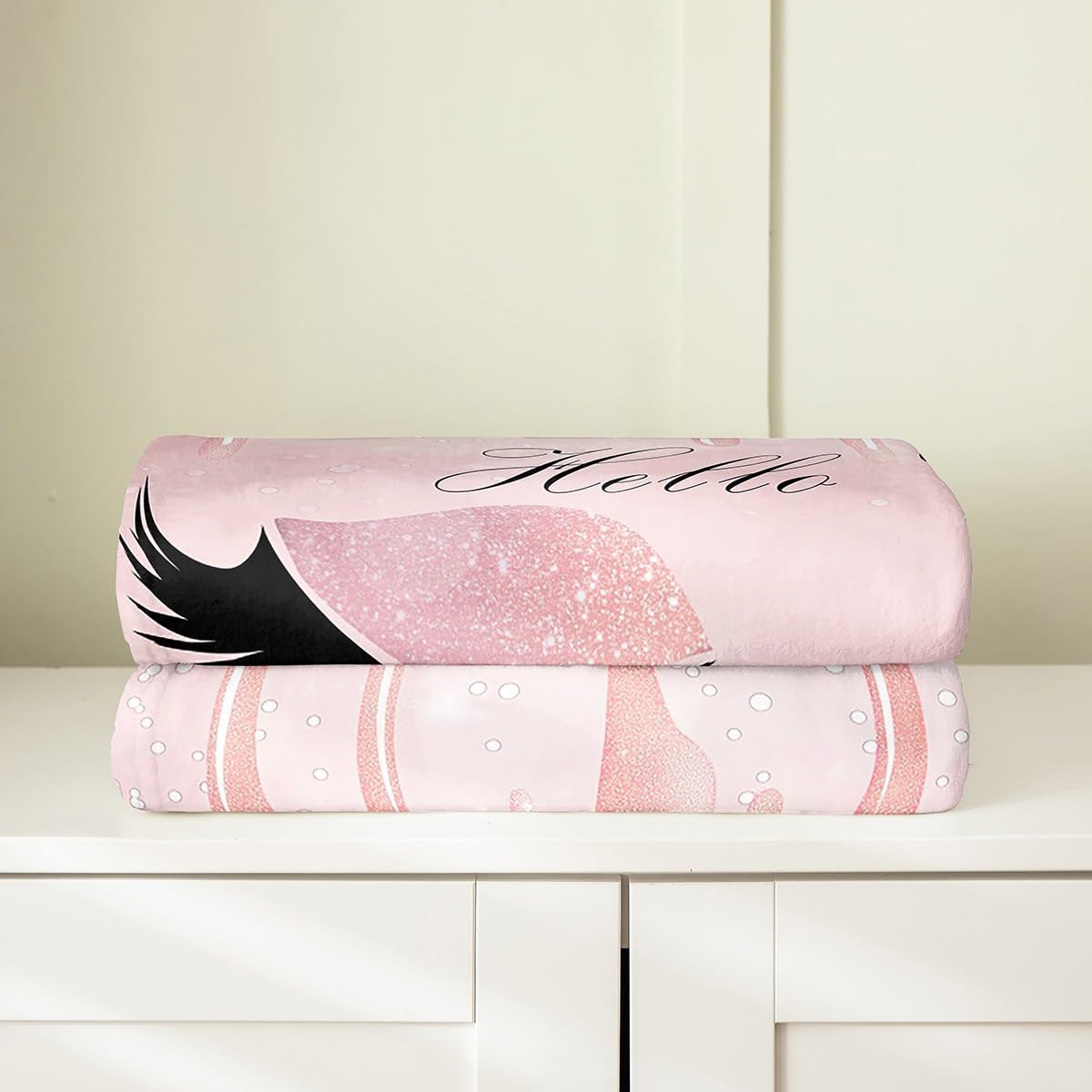 Eyelash Throw Blanket for Kids Adult,Gradient Pink Fluid Ink Fleece Blanket Sofa Bed Decor,Gift for Girls,Girly Bling Bling Starry Sky Flannel Blanket Soft,Butterfly Lash Sherpa Blanket Warm,Throw