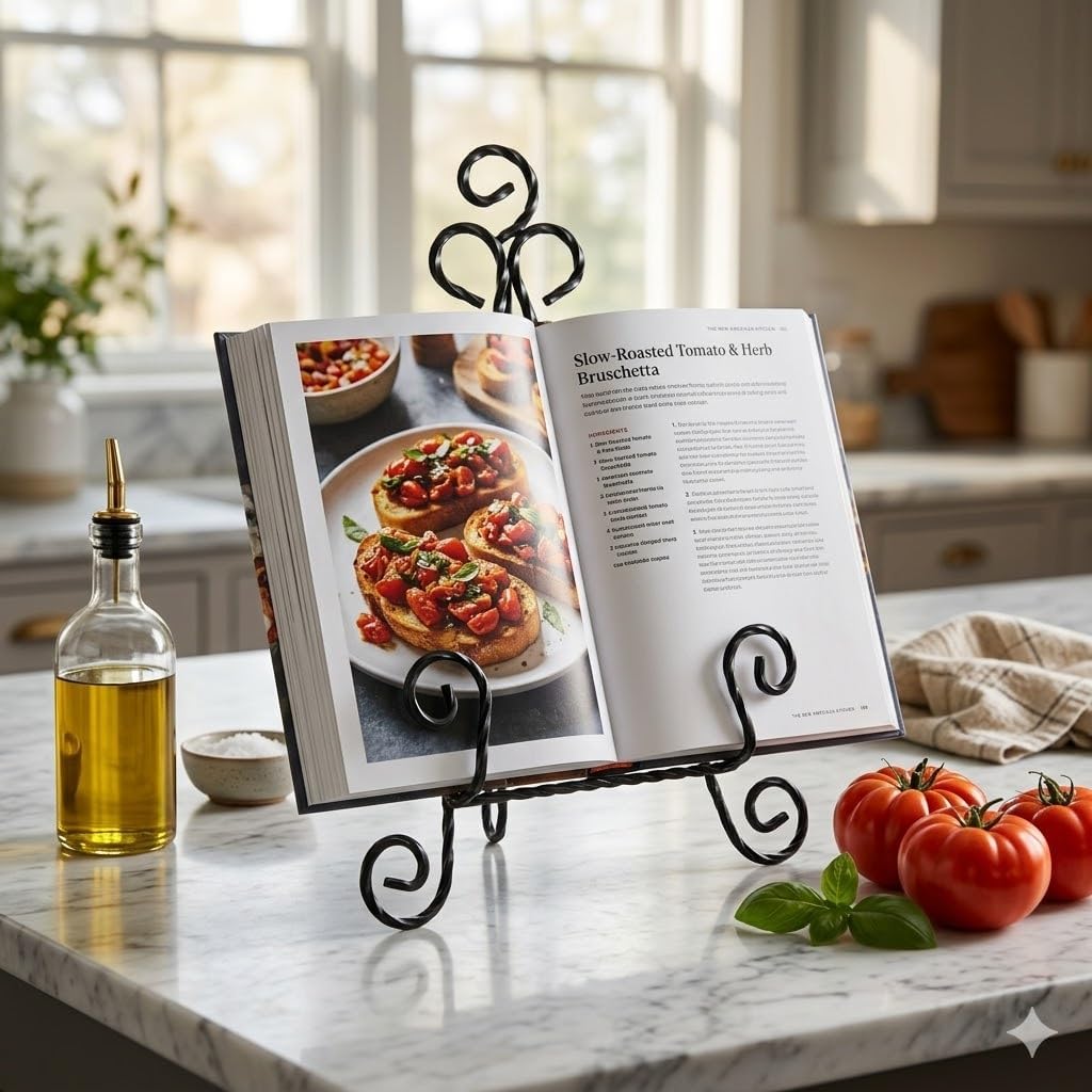 HOHIYA 3Pcs 12.5” Photo Frame Cookbook Display Stand Tabletop Easels for Display Heavy Duty Iron Wire Stands for Picture Frames Signs Books iPad and Plates Foldable Black Taiwan Made
