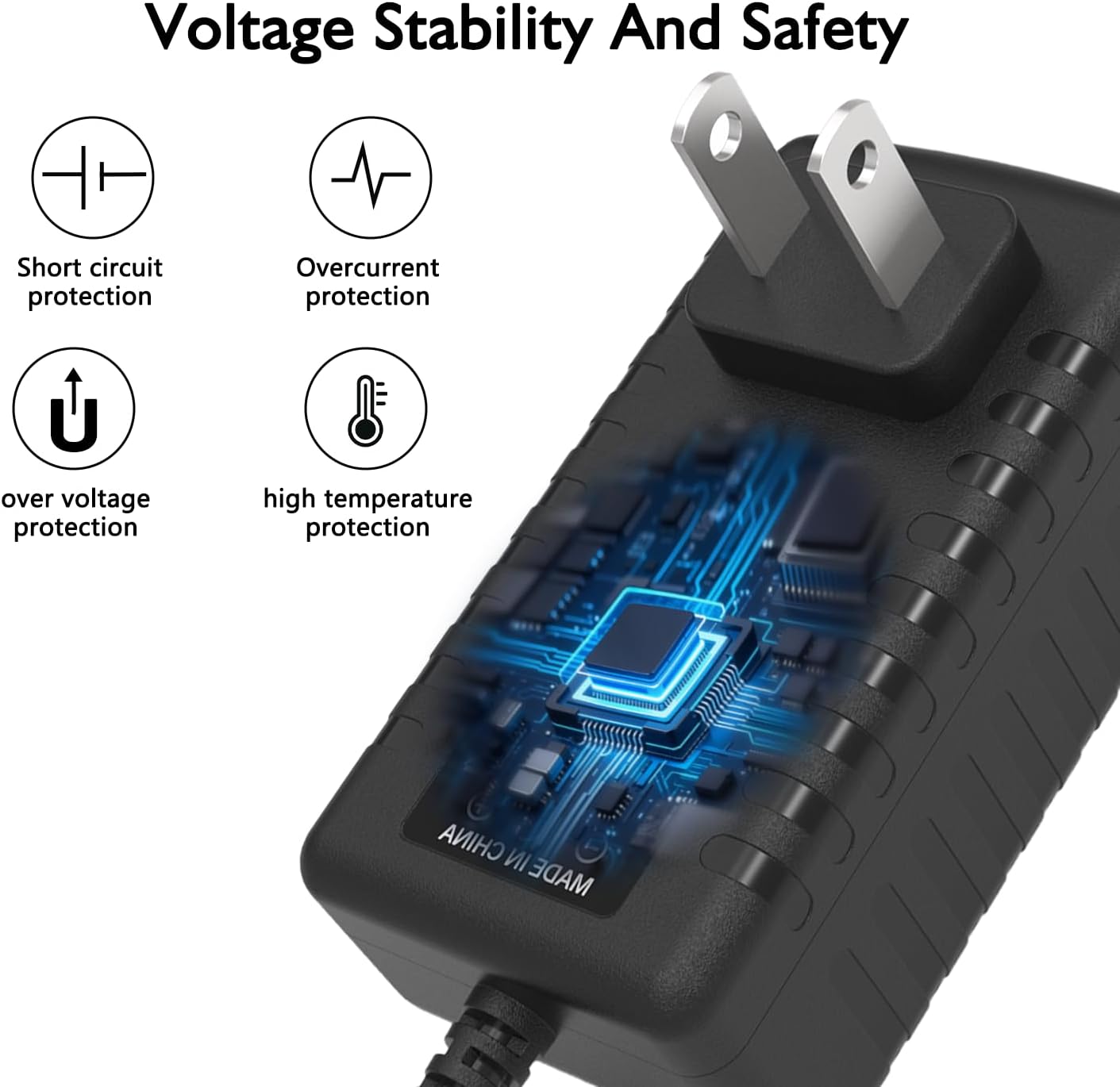 12V Portable DVD Player Adapter Charger - Universal Compatible with Sunpin, Sylvania, Phillips, Craig, Cooau, DBPower, YOTON, ieGeek, Synergy, Winnie, Ematic Portable DVD Players