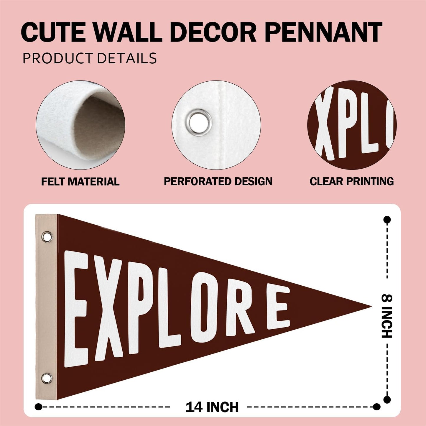 Camping Boys Nursery Playroom Room Wall Art Decor, Explore Pennant Banner Flags, Camping Sign, Wall Decorations for Nursery Toddler Boys Bedroom Decor, 8x14 Inch