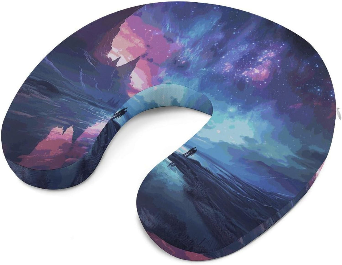 Northern Lights Neck Pillow Memory Foam U Shaped Pillows Portable Pillows for Shoulder Travel Head Support Pillow with Concealed Zipper for Airplane Car Home Office