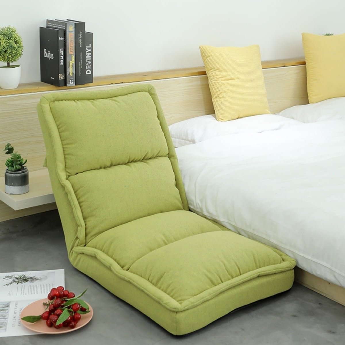 Folding Floor Gaming Chair,Adjustable Floor Lazy Sofa Chair,Indoor Chaise Lounge Folding Sofa Bed,for Adults Ideal for Reading Gaming Meditating, Folding Sofa Bed (Color :