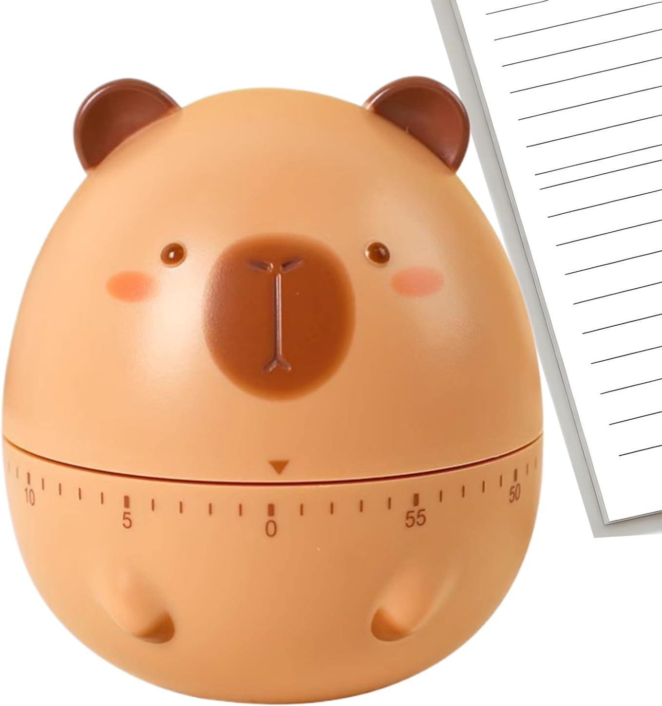 Capybara Visual Timer, Manual Countdown Clock, 60 Minute Time Manager Tool, ABS Cartoon Desk Timer Device, Study Focus Aid with Non Tip Base, Classroom Office Organizer for Kids Adults