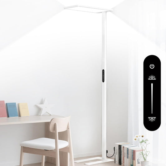120W Led Floor Lamp, 10000LM Full Spectrum Eye Care Standing Lamp, 77" Tall Floor Lamp with 4000K Natural Daylight, Dimmable Bright Standing Light for Bedroom, Living Room, Study Room, Office