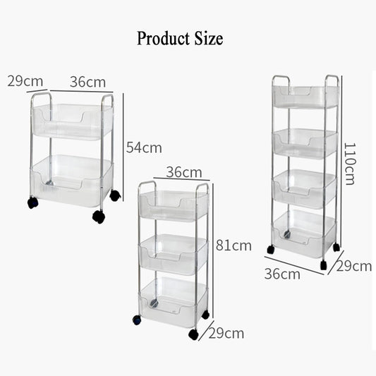 2/3/4 Cube Bookshelf, Multi-Layer Home Desk Side with Wheels, Floor Storage Cabinet Toy Cabinet, Suitable for Living Room, Study Room, Reading Corner(3tier) ()