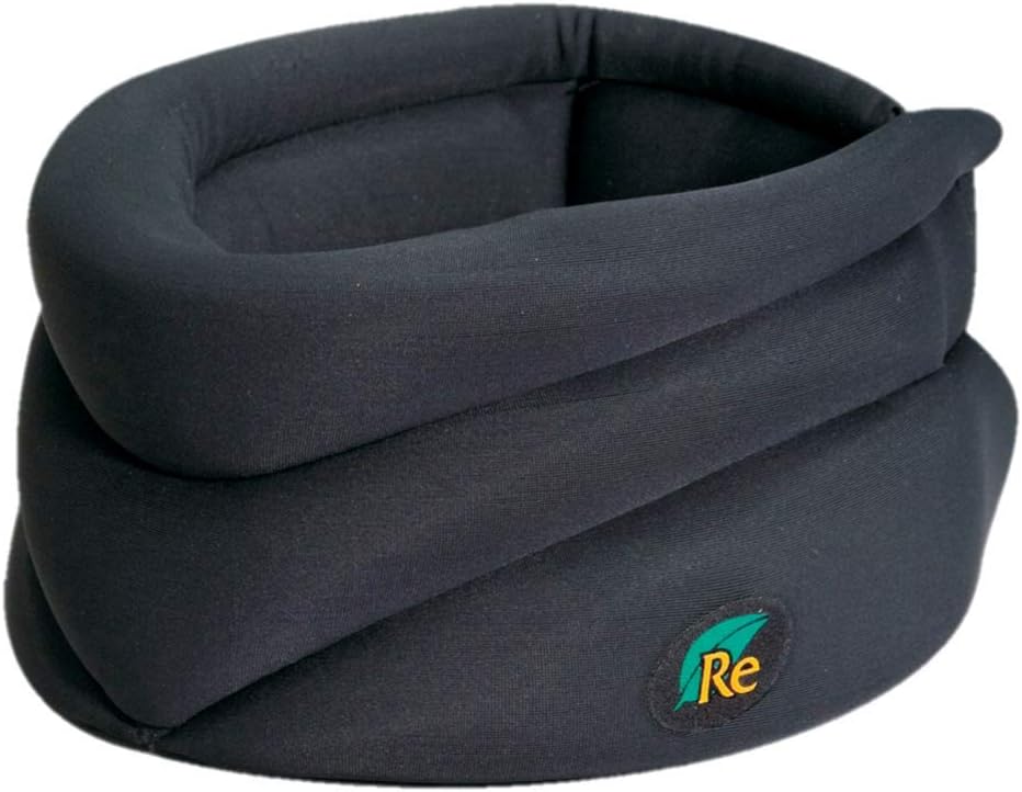 Caldera International - Releaf® Neck Rest – Soft Neck Brace for Neck Pain and Support, Comfortable Neck Brace for Sleeping, Cervical Collar Neck Support Brace for Travel, Reading - Large, Black