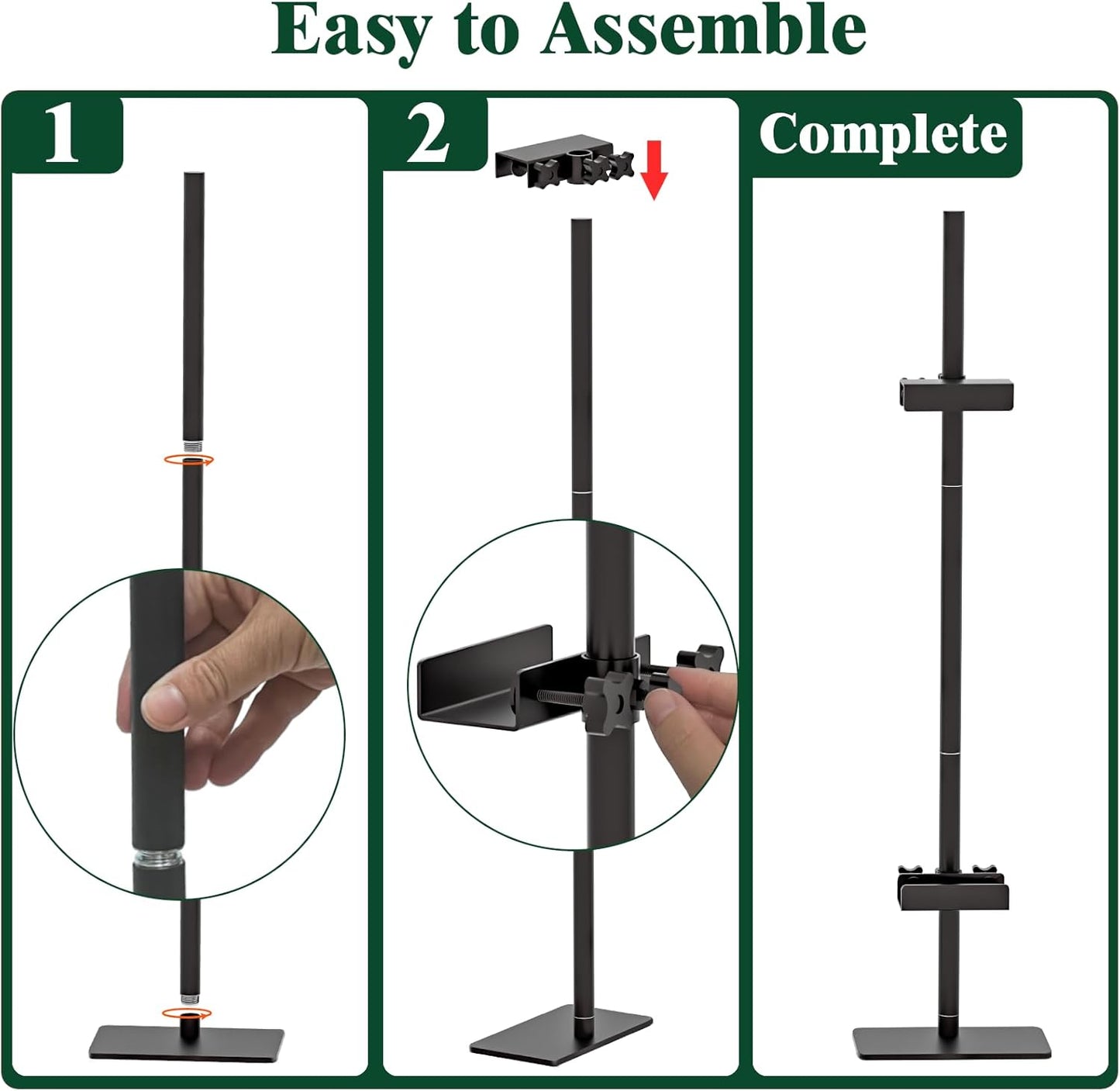 Tabletop Easel Stand, 31" H/1.7" T Adjustable Picture Frame Stands for Display, Metal Tablet Top Easel Picture Frames Stand, Canvas Frame Easel, Black Stand for Sign, Photo, Poster, Art, Painting