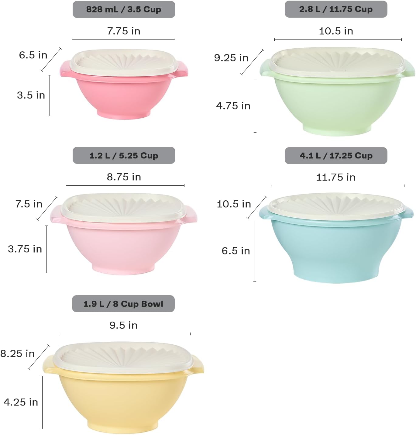 Tupperware Heritage Collection 36 Piece Food Storage Container Set in Vintage Colors- Dishwasher Safe & BPA Free - (18 containers + 18 lids)
