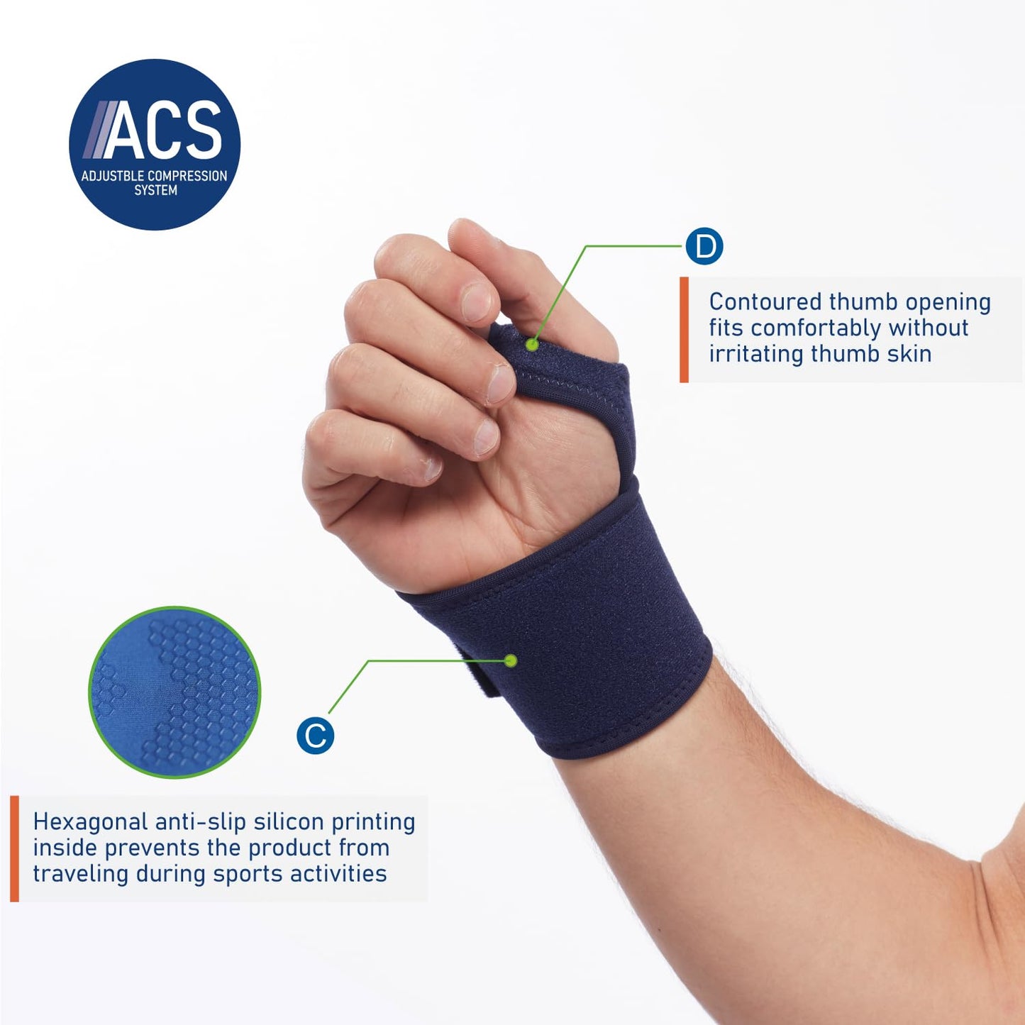Adjustable Wrist Brace - for Joint Pain, Arthritis, Sprains, Strains, Instability, Gym, Sports, Golf, Tennis, Basketball - Adjustable Compression - One Size – fits left or right hand