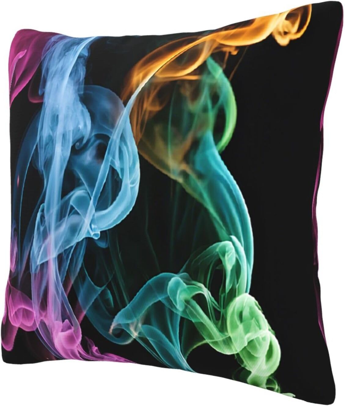 All-Season Square Pillow Covers 18"X18", Colorful Smoke, Decorative Throw Pillow Covers for Sofa Bed Couch, Hidden Zipper Cushion Cover, Square Lumbar & Accent Pillowcases for Home Decor