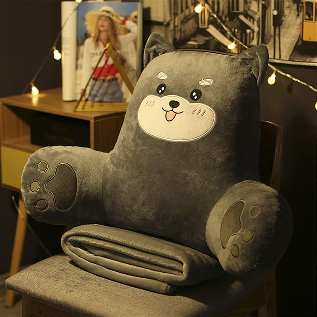 Cartoon Office Seat Pillow Lumbar Pad Sedentary Cushion Backrest Chair Waist Sofa Upholstery(D,45cm*60cm)