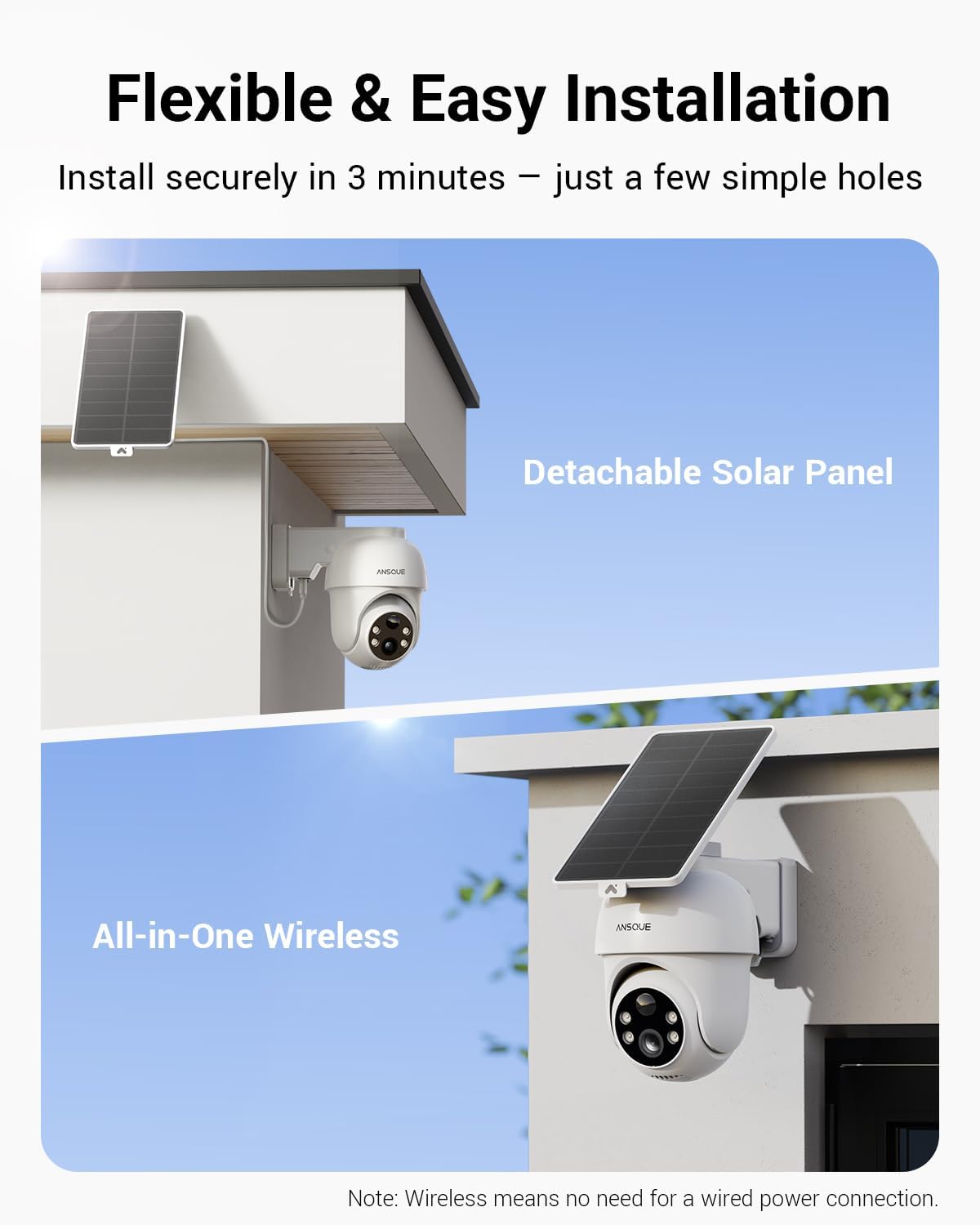 Security Cameras Wireless Outdoor Home System, 4 Camera Kit, No Subscription Fees, Solar Powered, Local Storage, 365-Day Battery Life, 360°PTZ Surveillance, Auto Tracking, 2K Color Night Vision