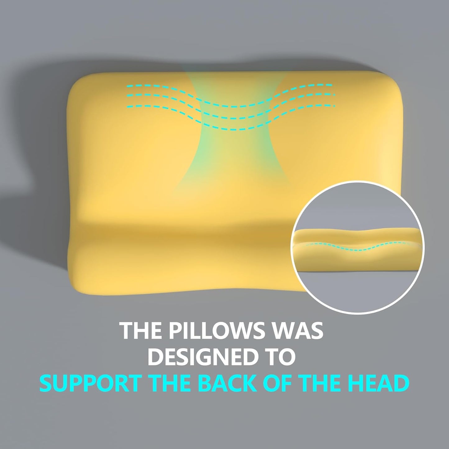 RESTCLOUD Contour Memory Foam Pillow, Cervical Neck Pillow for Neck Pain Relief, Ergonomic Memory Foam Neck Pillow for Side and Back Sleeper (Standard)