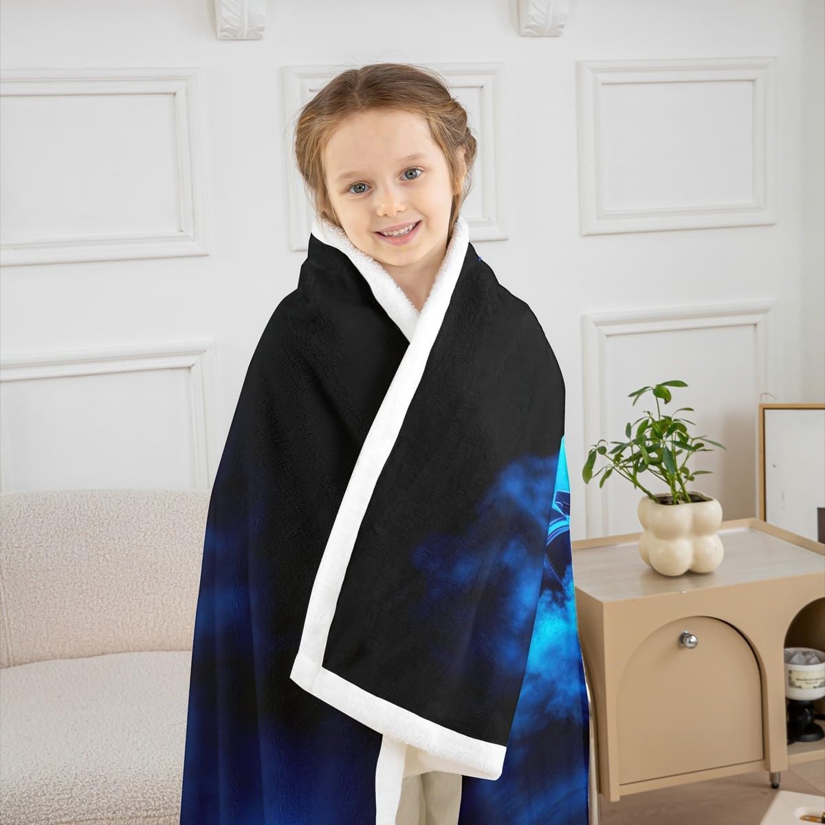 Boys Sports Car Blanket,Cool Blue Race Car Plush Blanket Queen 90x90 for Kids Teens,3D Foggy Racing Cars Throw Blankets,Extreme Sports Theme Fleece Fuzzy Blankets Racing Games Race Cars Room Decor