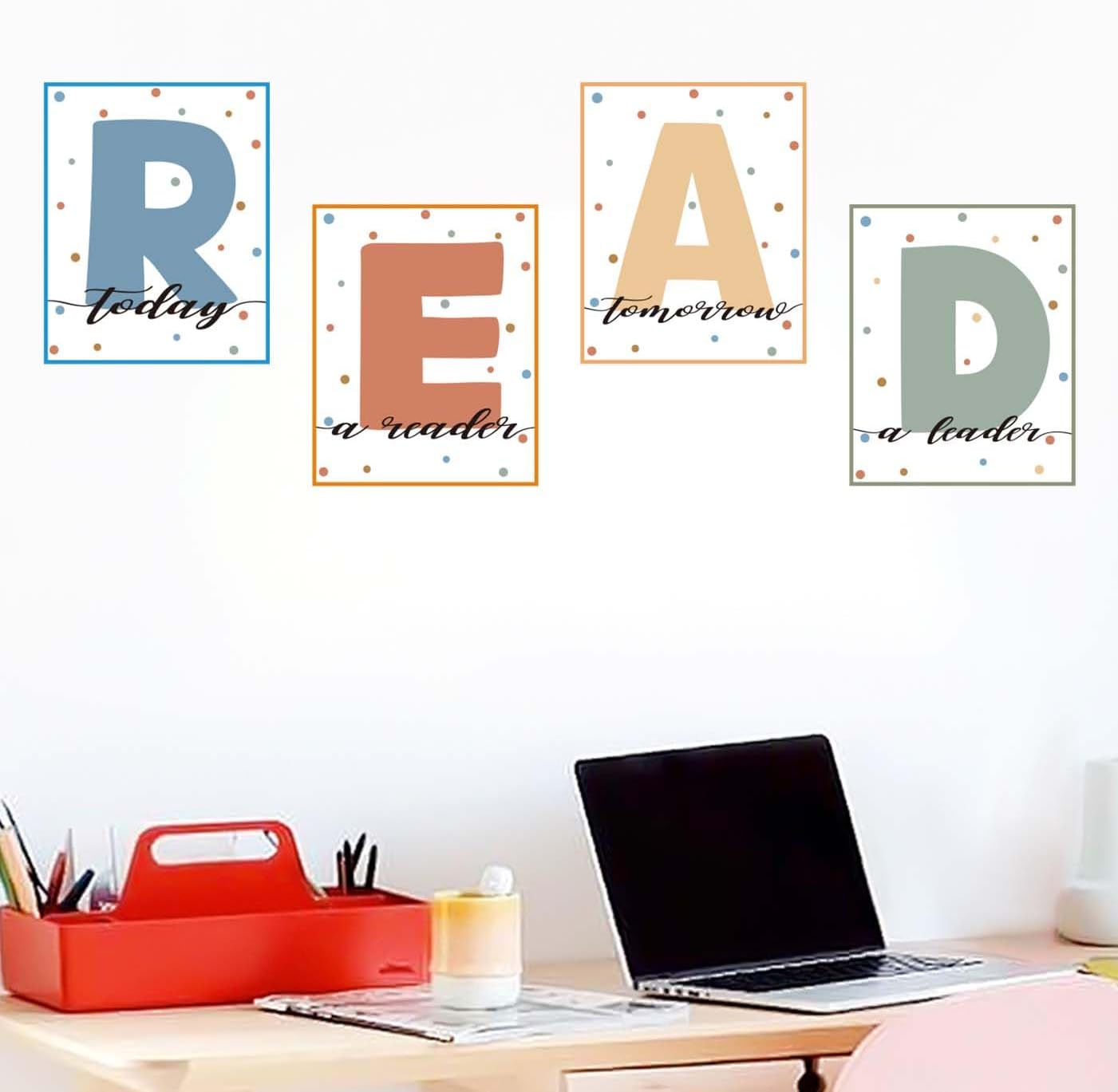 AVXINSOK Boho Reading Posters for Classroom Decorations Read Sign Bulletin Board Set for Pre-School Elementary Middle School Reading Room Library Wall Decor