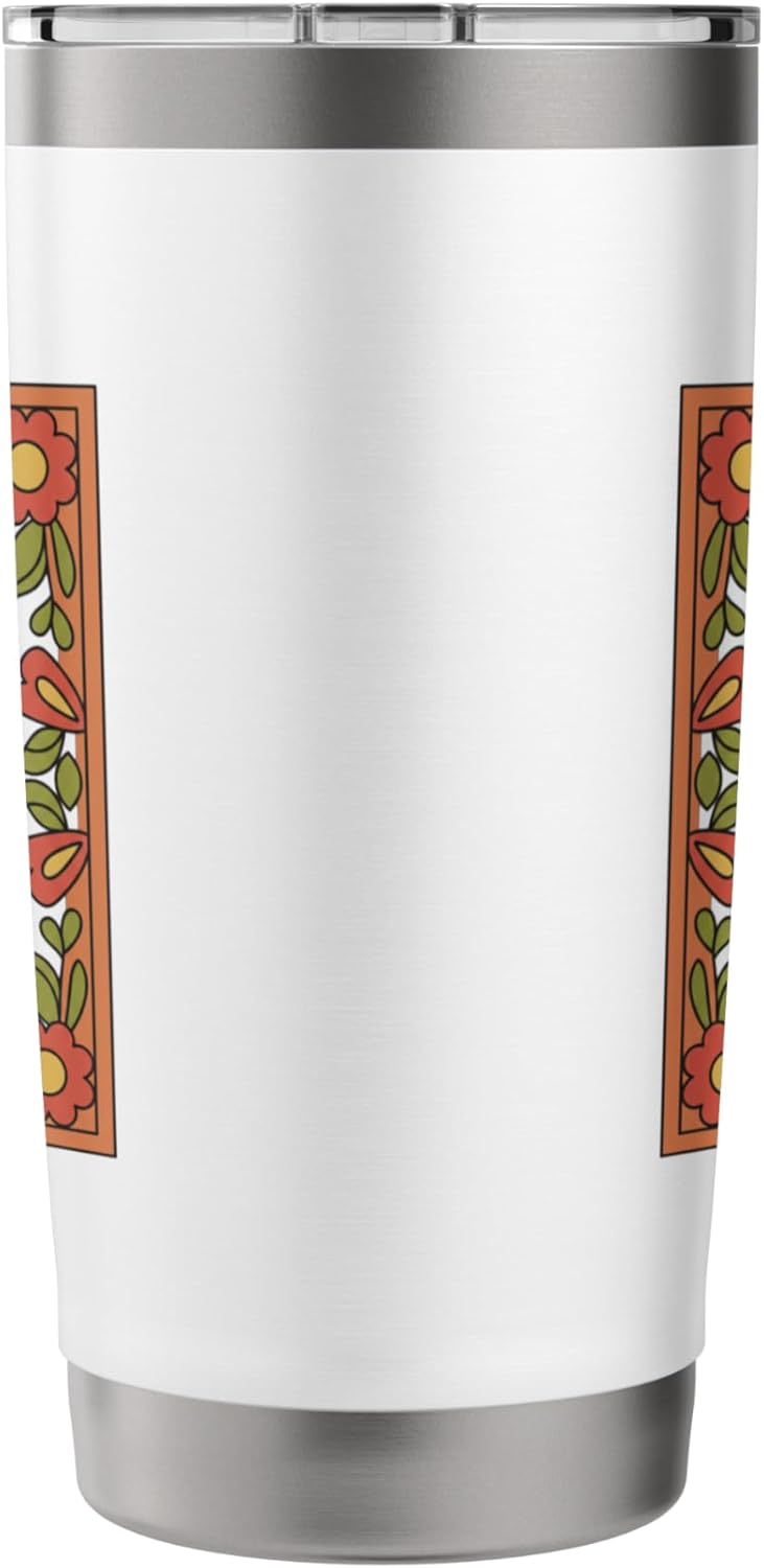 No Ice Cocktail Lover Retro Floral Drinking Design Stainless Steel Insulated Tumbler