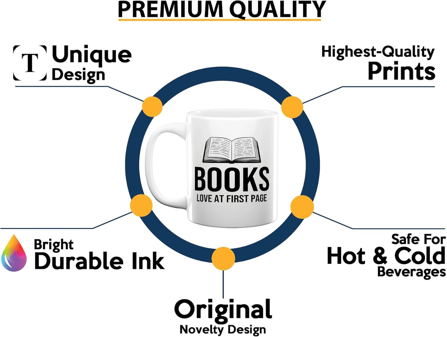 Book Lover Coffee Mug 11oz White -Books Love at - Bookworm Literature Library Book Lover Reader Booked Editor Intellectual Studious
