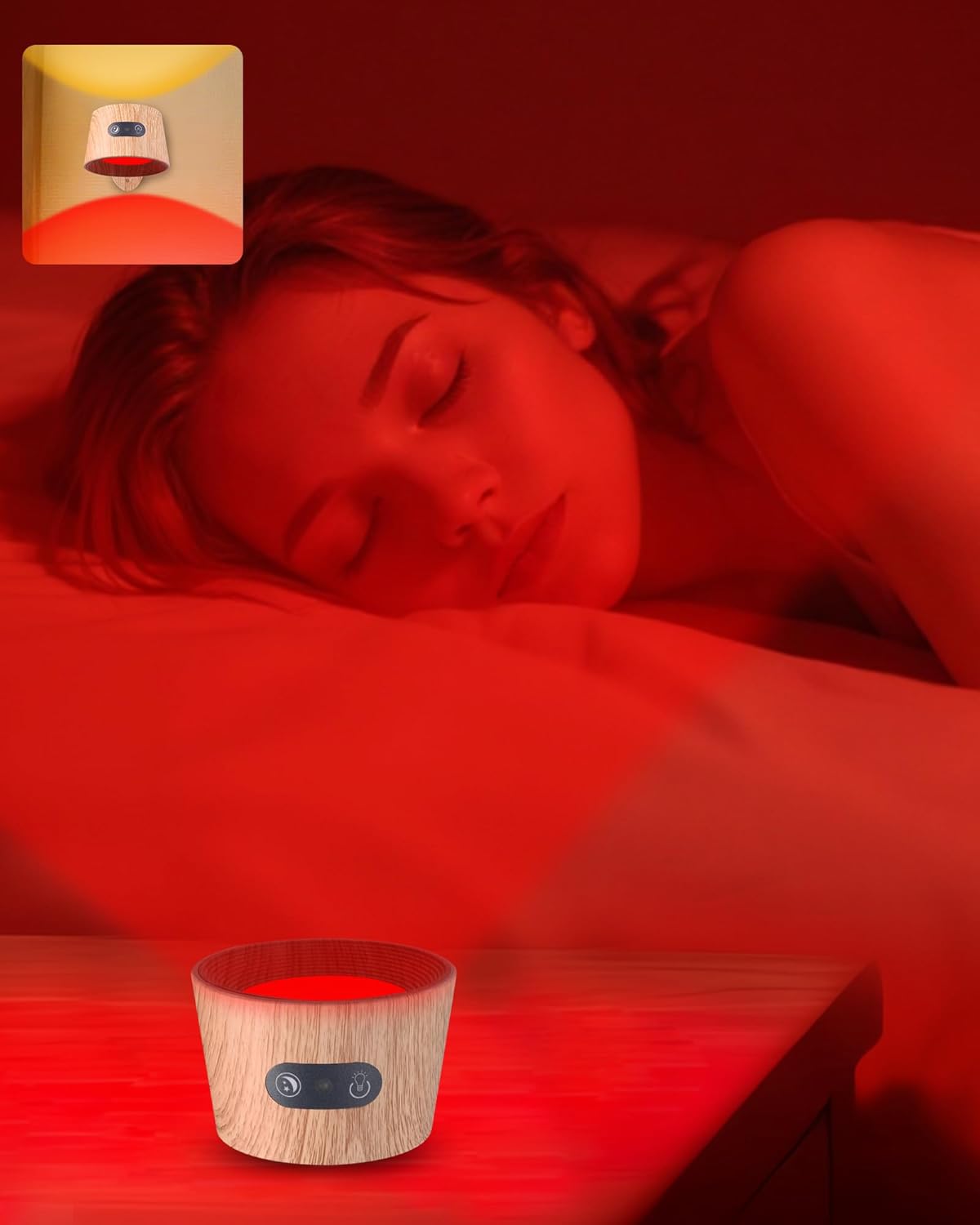 Aoife 2Pack 670nm Red Light Therapy Lamp for Sleep, LED Wall Sconce Lights Lamp with 360°Rotation Lighting Touch and Remote Control, Amber Night Light with 3 Brightness for Bedroom Reading Bedside