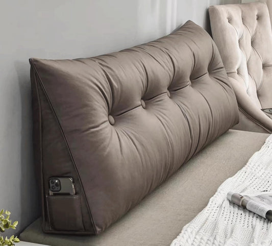 Comfortable Lumbar Bed Pillow Reading Backrest Cushion Triangular Headboard Pillow Bed Wedge Pillow Large Reading Pillow For Bay Window Tatami Sofa Bedroom(Size:150x20x50cm(59x7.8x20"),Color:Coffee)