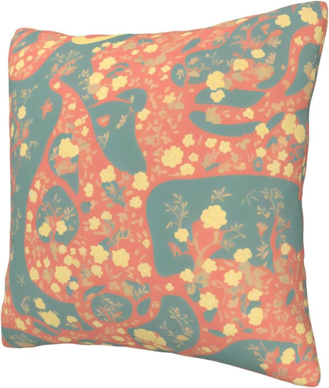 All-Season Square Pillow Covers 18"X18", Yellow, Decorative Throw Pillow Covers for Sofa Bed Couch, Hidden Zipper Cushion Cover, Square Lumbar & Accent Pillowcases for Home Decor