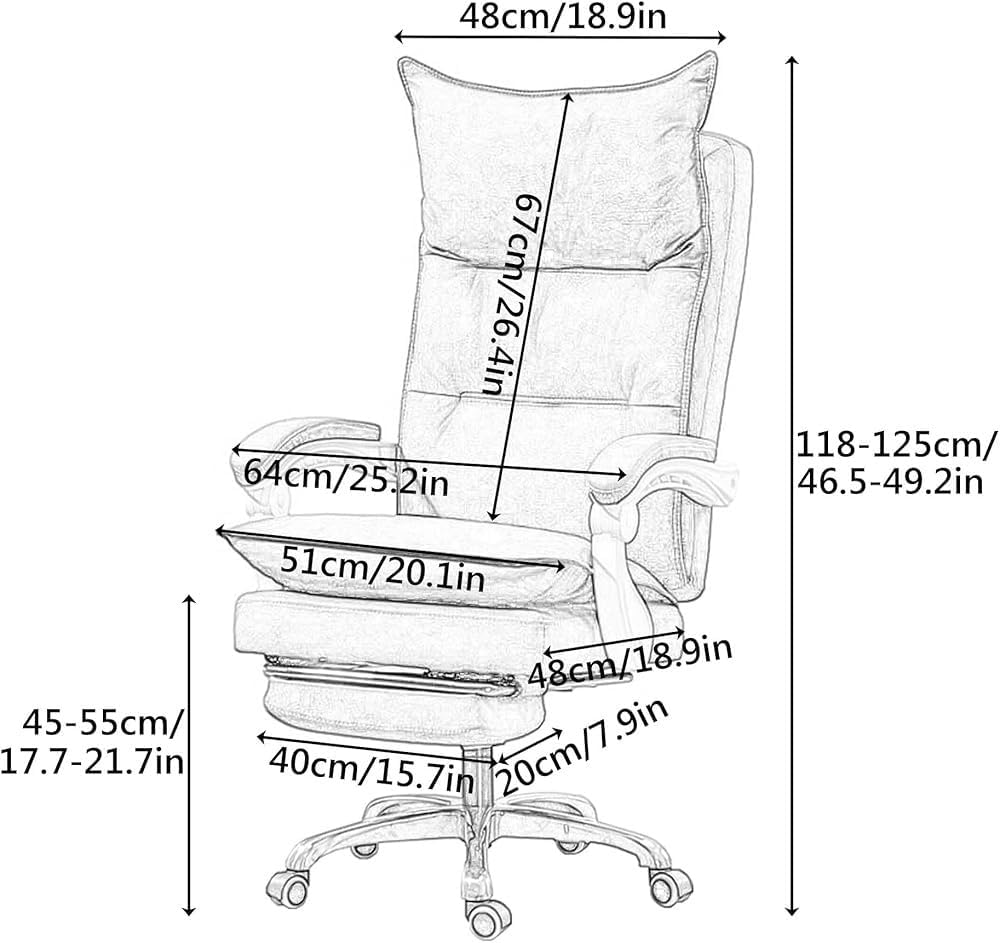 Ergonomic 360 Swivel Gaming Chair with Footrest Comfortable Computer Adjustable Height Office Chairs for Home Study Meeting Room Lunch Break Reading(Black)