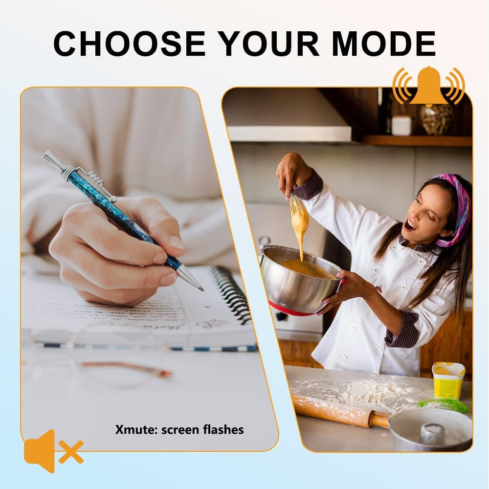 Visual Rotating Timer with 5, 10, 25 50 Minutes Preset, Desk Cube Count Down/up Timer, Rechargeable Custom-time Mute/Sound, Ideal for ADHD Work Learning Kitchen, White