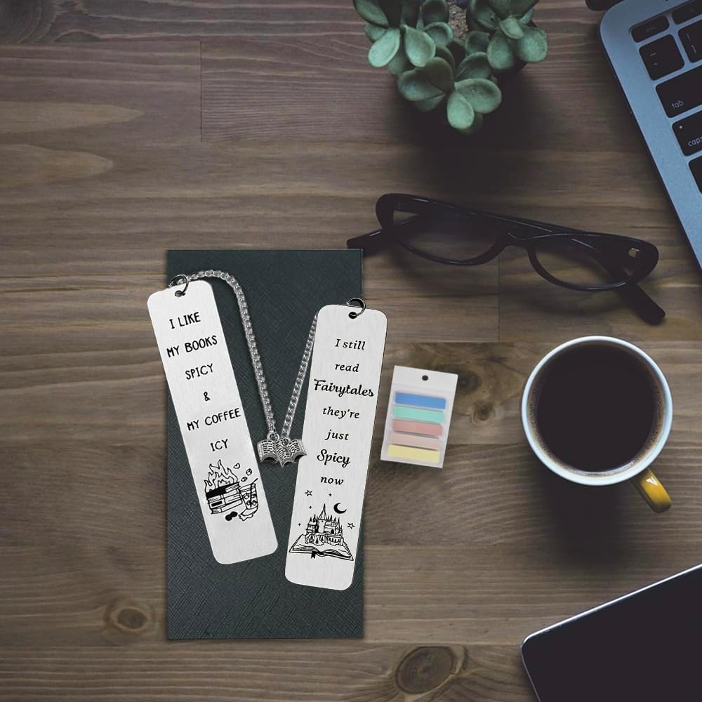 Book Marks for Reading Woman Fun Bookmarks Gifts with Book Page Marker Book Accessories for Reading Lovers Man Coffee Bookmark Spicy Cool Book Mark Birthday Christmas Thanksgiving Back to School Gift