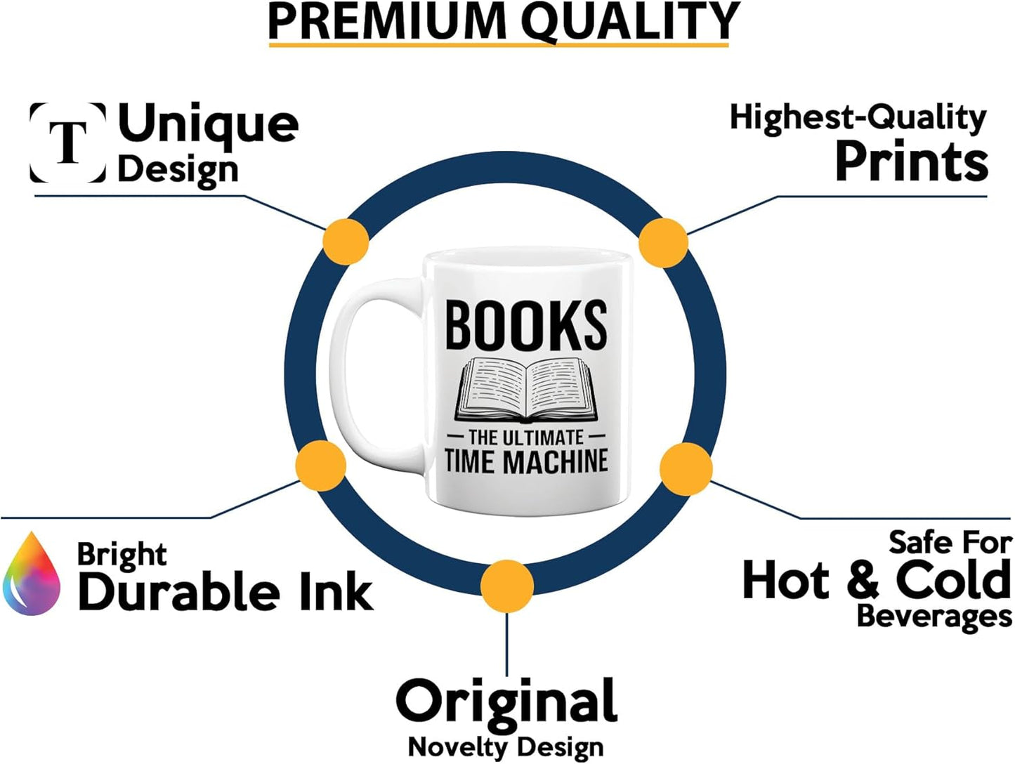 Book Lover Coffee Mug 11oz White -Books The Ultimate - Bookworm Literature Library Book Lover Reader Booked Editor Intellectual Studious