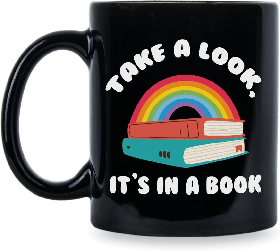 LIBBY'S BENCHMARK27 DESIGNS Take a Look Its in a Book Mug Books Lover Coffee Cup