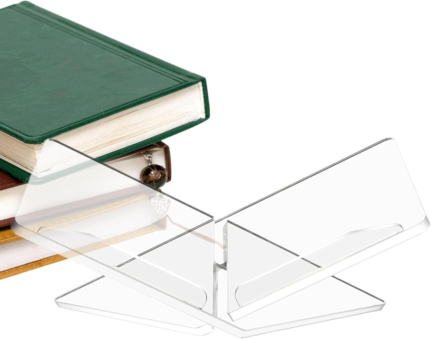 Clear Acrylic Stand, 12x7cm Book Holder for Reading Support, Heavy Textbook Display, Cookbook Shelf, Tablet Resting, Office Document Organization