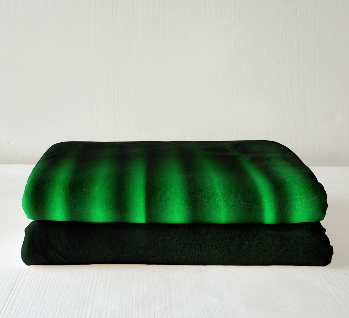 Neon Green Black Throw Blanket Abstract Ombre Bed Blanket for Teens Kids Adult Bedroom Decor Modern Fashion Stripes Fleece Blanket Simple Geometric Fuzzy Blanket,for Chair/Sofa,60"×80"