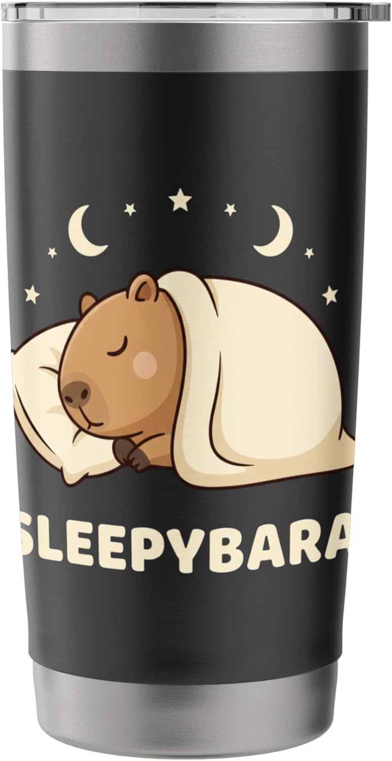 Sleepybara Capybara Sleeping Animal Cute Jungle Lover Stainless Steel Insulated Tumbler