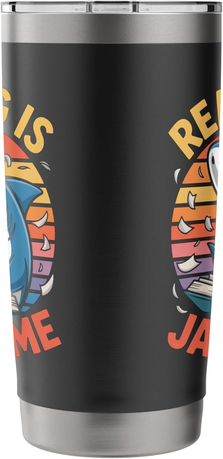 Reading Is Jawsome Shark reading Stainless Steel Insulated Tumbler
