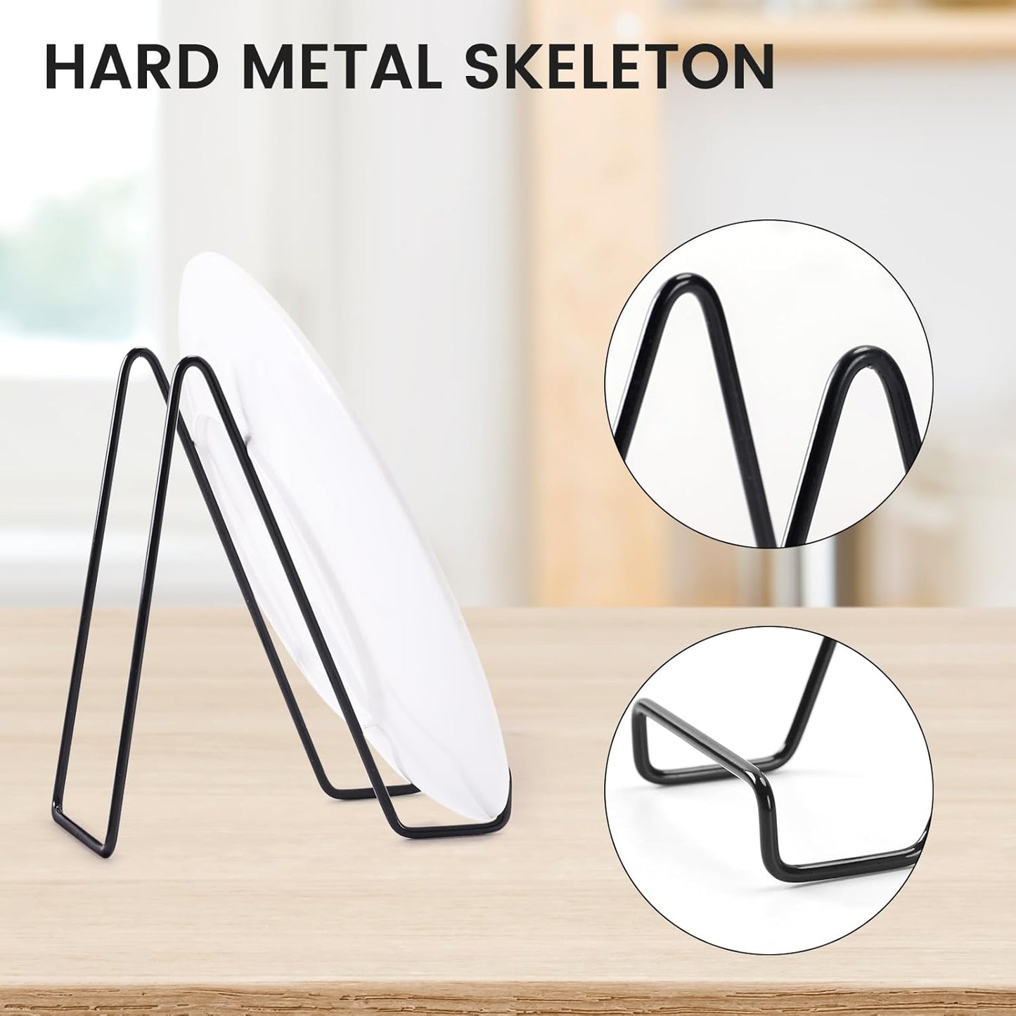 6 Pack 6 Inch Plate Stands for Display,Book Display Stand,Metal Plate Holder Display Stands,Small Easels for Display,Suitable for Books, Desktop Art, Images,Photos,and Collages